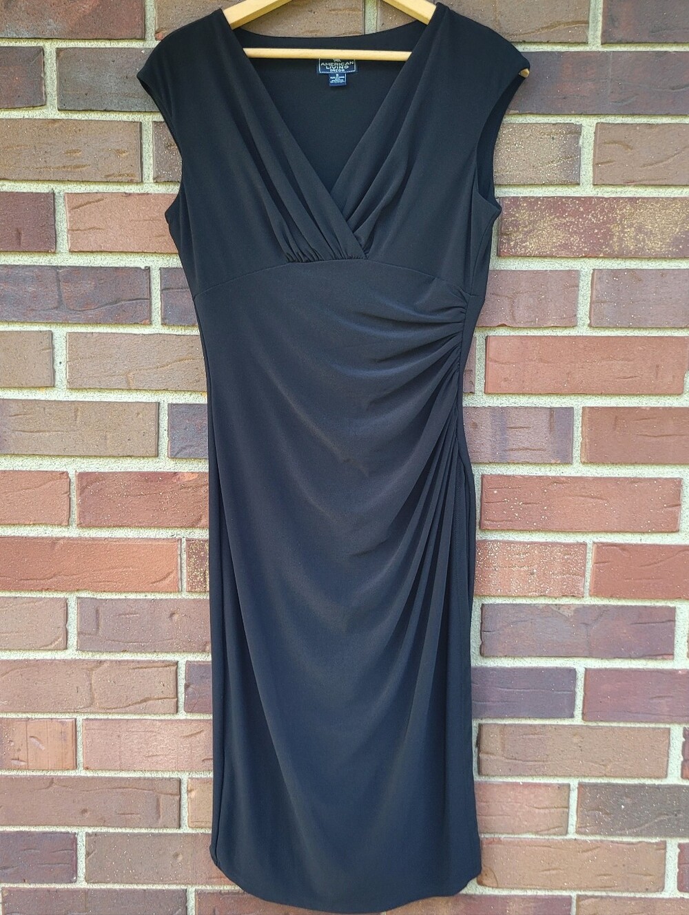 American Living Black Midi Sheath Coctail Dress Womens Size 6